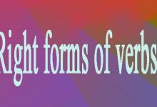 Right forms of verbs