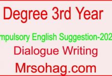 Degree 3rd Year English Suggestion and answer 2022- Dialogue Writing.