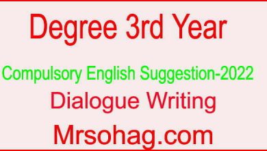 Degree 3rd Year English Suggestion and answer 2022- Dialogue Writing.