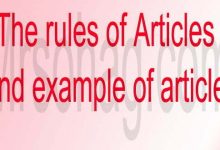 The rules of Articles and example of article