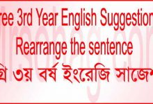 Degree 3rd Year English Suggestion for Rearrange the sentence