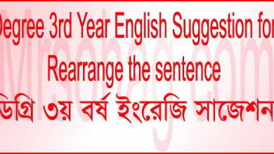 Degree 3rd Year English Suggestion for Rearrange the sentence