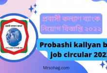প্রবাসী কল্যাণ ব্যাংক নিয়োগ বিজ্ঞপ্তি ২০২২ (probashi kallyan bank job circular 2022)