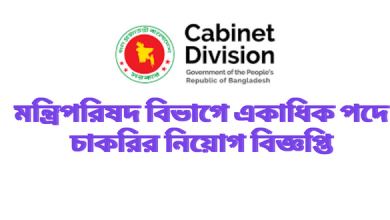 মন্ত্রিপরিষদ বিভাগে একাধিক পদে চাকরির নিয়োগ বিজ্ঞপ্তি (cabinet division job circular 2022)